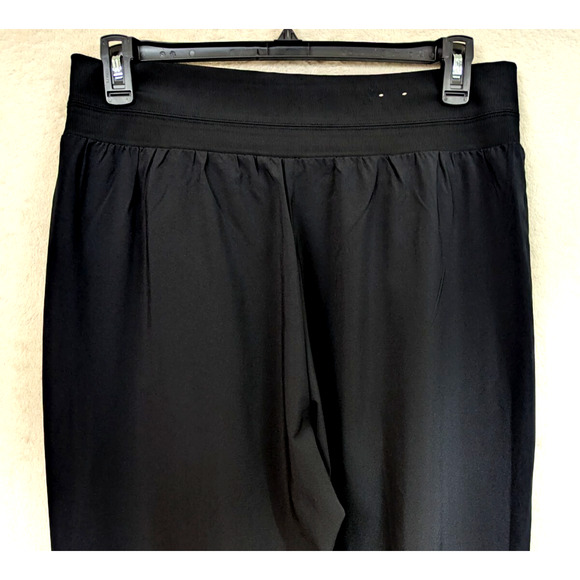 Calvin Klein sz L Wide Leg Pants black pull on stretchy lightweight active 4396 - Picture 4 of 6
